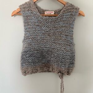 Vintage Blue and Gray Knit Sweater Vest